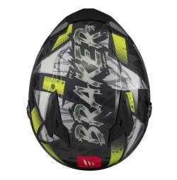 MT Helmets Braker SV Fury šedo-fluo žlutá Integrální helma + sleva 400,- na příslušenství