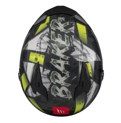 MT Helmets Braker SV Fury šedo-fluo žlutá Integrální helma + sleva 400,- na příslušenství
