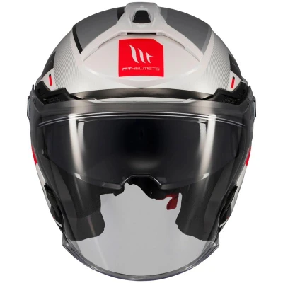 MT Helmets Cosmo SV Silence bílo-šedá otevřená helma + sleva 300,- na příslušenství