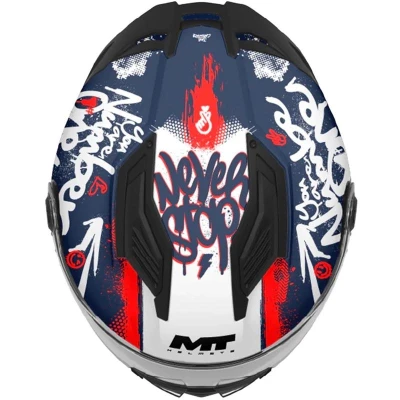 MT Helmets Dětská integrální helma na motorku Stinger 2 Rocket C17 modro-červeno-bílá