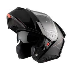 MT Helmets Genesis SV Solid A1 čierna lesklá vyklápacia prilba + moto kukla RSA