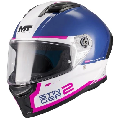 MT Helmets Stinger 2 Core A8 modro-bílo-růžová integrální helma MT Helmets Stinger 2 Core A8 modro-bílo-růžová integrální helma