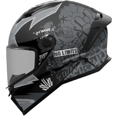 MT Helmets Stinger 2 Tagger B2 matná černo-šedá integrální helma na motorku