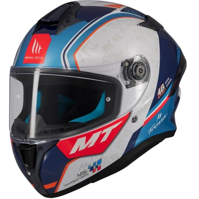 MT Helmets Targo S Ortola modro-bílá integrální helma na motorku