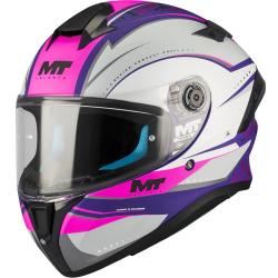 MT Helmets Integrální helma Targo S Outside C8 matná fialovo-šedo-růžová + moto kukla RSA