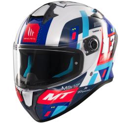 MT Helmets Integrální helma Targo S SERGIO GARCIA modro-červeno-bílá + moto kukla RSA