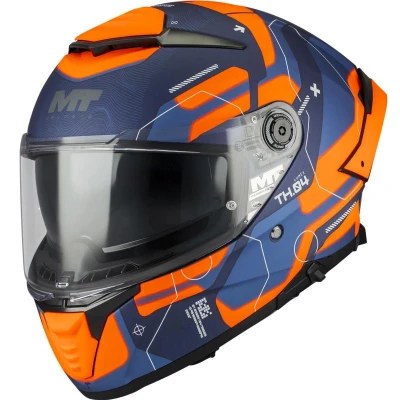 MT Helmets Integrální helma Thunder 4 SV Lumex C24 modro-oranžová + sleva 400,- na příslušenství