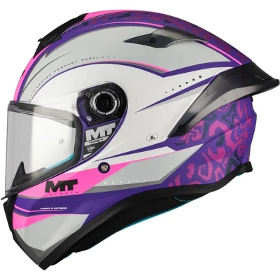 MT Helmets Integrální helma Targo S Outside C8 matná fialovo-šedo-růžová + moto kukla RSA