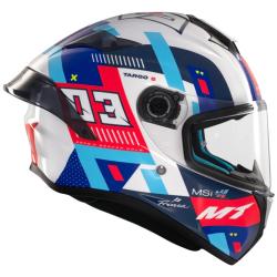 MT Helmets Integrálna prilba Targo S SERGIO GARCIA modro-červeno-biela + moto kukla RSA