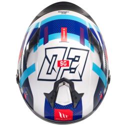 MT Helmets Integrálna prilba Targo S SERGIO GARCIA modro-červeno-biela + moto kukla RSA