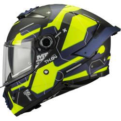 MT Helmets Integrálna prilba Thunder 4 SV Lumex B27 čierno-modro-fluo žltá + moto kukla RSA