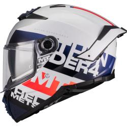 MT Helmets Integrálna prilba Thunder 4 SV Waves A17 bielo-modro-červená + zľava 300,- na príslušenstvo