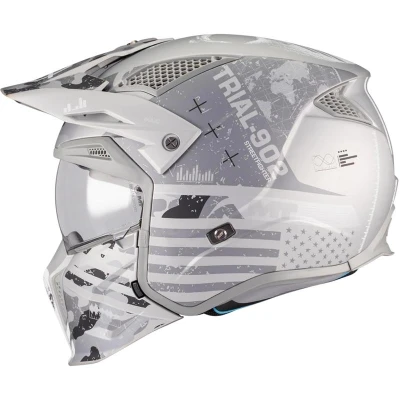 MT Helmets Modulární helma Streetfighter SV S Belic A2 matná bílo-šedá + sleva 500,- na příslušenství