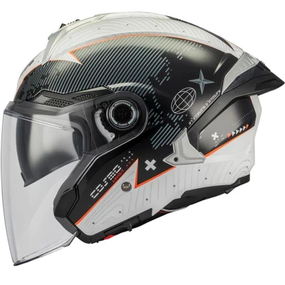 MT Helmets Otevřená helma Cosmo SV Layout A1 černo-šedá + sleva 300,- na příslušenství