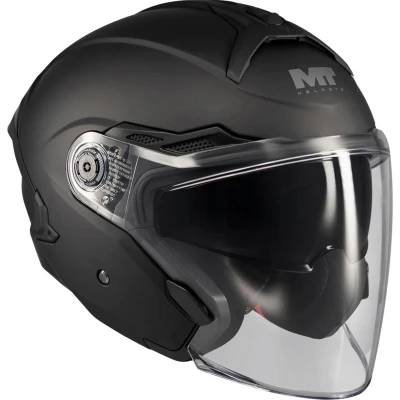 MT Helmets Otevřená helma Cosmo SV Pure A1 matná černá + moto kukla RSA