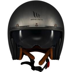 MT Helmets Otvorená prilba Le Mans 2 SV Scratched Chrome matná sivá + zľava 400,- na príslušenstvo