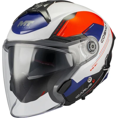 MT Helmets Otevřená helma Cosmo SV Icarus A5 modro-bílo-červená + moto kukla RSA MT Helmets Otevřená helma Cosmo SV Icarus A5 modro-bílo-červená + moto kukla RSA
