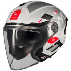 MT Helmets Cosmo SV Silence bielo-šedá otvorená prilba + zľava 300,- na príslušenstvo