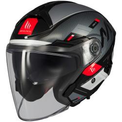 MT Helmets Cosmo SV Silence černo-šedo-bílá otevřená helma + sleva 300,- na příslušenství