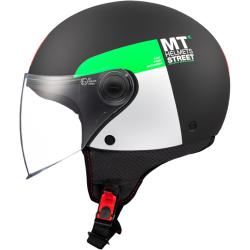 MT Helmets STREET INBOARD D6 matná černo-zelená otevřená helma
