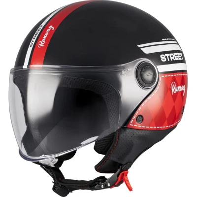 MT Helmets Otevřená helma Street S Runway B5 černo-červená MT Helmets Otevřená helma Street S Runway B5 černo-červená