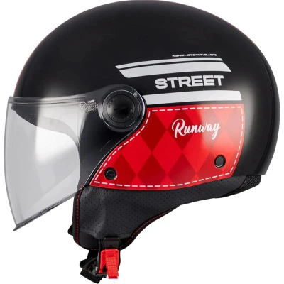 MT Helmets Otevřená helma Street S Runway B5 černo-červená