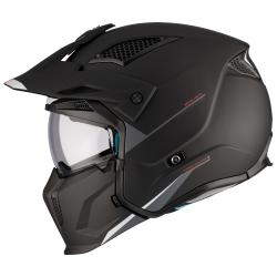 MT Helmets Streetfighter SV S Solid A1 čierna matná s irídiovou clonou - otvorená prilba s maskou