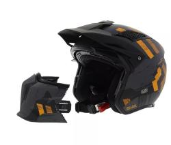 MT Helmets Přilba Streetfighter SV S Skull A12 šedo-oranžová + sleva 400,- na příslušenství
