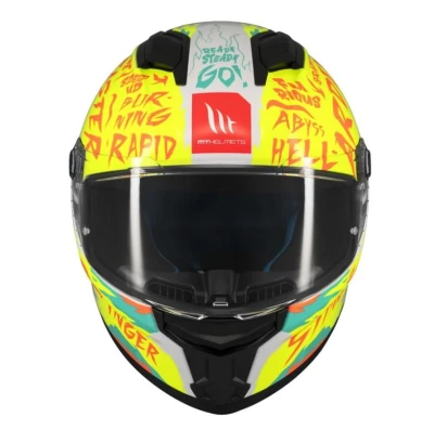 MT Helmets Stinger 2 Ardent bílo-žlutá integrální helma + sleva 300,- na příslušenství