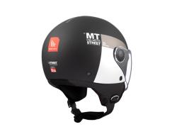 MT Helmets STREET INBOARD D2 matná černo-bílá otevřená helma
