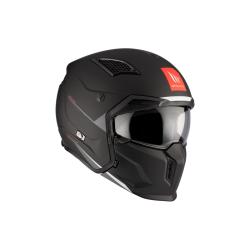 MT Helmets Streetfighter SV S Solid A1 čierna matná s irídiovou clonou - otvorená prilba s maskou