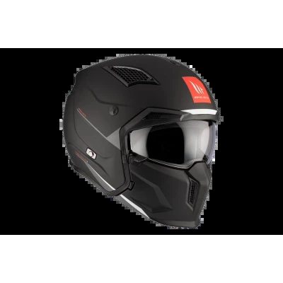 MT Helmets Streetfighter SV S Solid A1 černá matná s iridiovou clonou - otevřená přilba s maskou