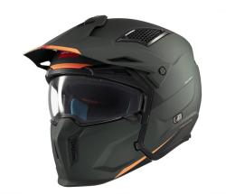 MT Helmets Streetfighter SV S Solid A6 matná zelená otevřená helma s maskou