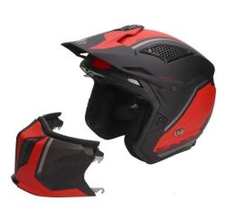 MT Helmets Streetfighter SV S TWIN C5 černo-červená otevřená přilba s maskou + sleva 300,- na příslušenství