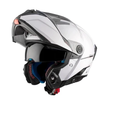 MT Helmets Vyklápěcí helma ATOM 2 SV SOLID A0 bílá lesklá + sleva 400,- na příslušenství