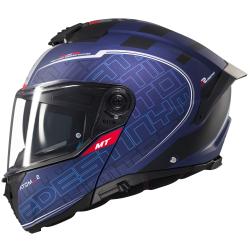MT Helmets Atom 2 SV Destiny matná modro-černá výklopná helma + sleva 400,- na příslušenství