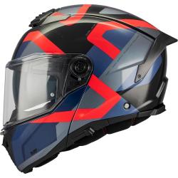 MT Helmets Atom 2 SV Dexter B15 modro-černo-červená výklopná helma + sleva 400,- na příslušenství
