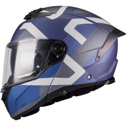 MT Helmets Atom 2 SV Dexter C2 matná modro-šedá výklopná helma + sleva 400,- na příslušenství