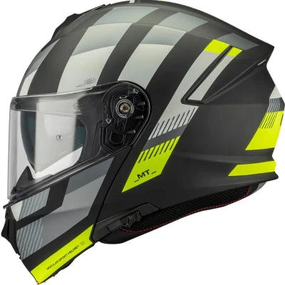 MT Helmets Genesis SV Stroke B13 matná černo-šedo-fluo žlutá výklopná helma na motorku
