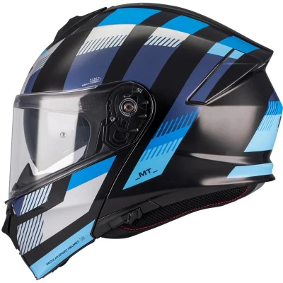 MT Helmets Genesis SV Stroke B7 černo-modrá výklopná helma na motorku