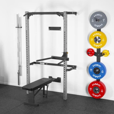 HMS KLT21 šedý Multifunkční posilovací stojan - Power Rack