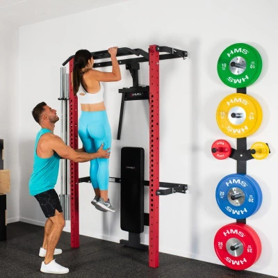 HMS KLT22 červený Multifunkční posilovací stojan - Power Rack