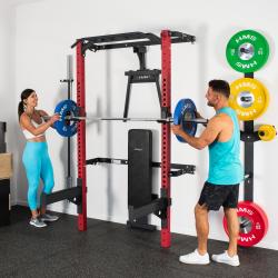 HMS KLT22 červený Multifunkční posilovací stojan - Power Rack