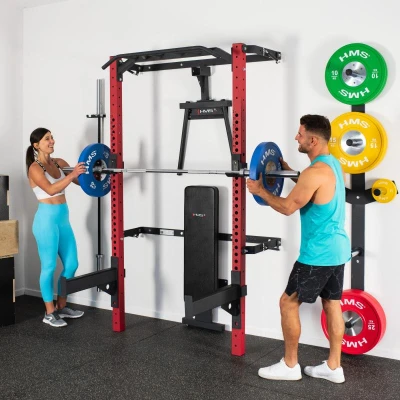 HMS KLT22 červený Multifunkční posilovací stojan - Power Rack