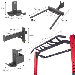 HMS KLT22 červený Multifunkční posilovací stojan - Power Rack