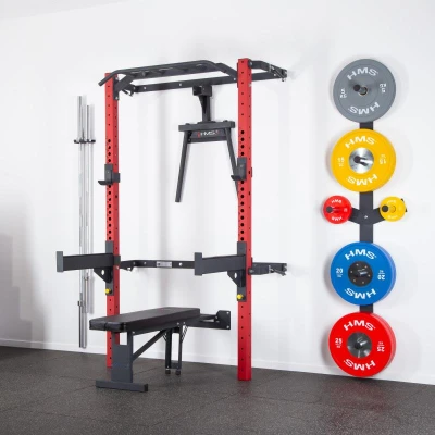 HMS KLT22 červený Multifunkční posilovací stojan - Power Rack