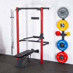 HMS KLT22 červený Multifunkční posilovací stojan - Power Rack