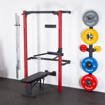 HMS KLT22 červený Multifunkční posilovací stojan - Power Rack