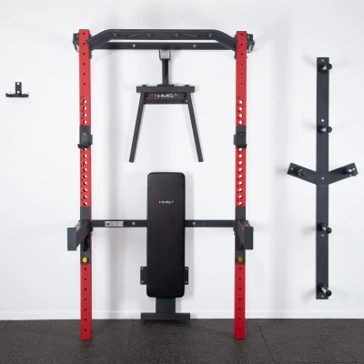 HMS KLT22 červený Multifunkční posilovací stojan - Power Rack