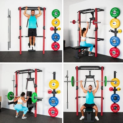 HMS KLT22 červený Multifunkční posilovací stojan - Power Rack